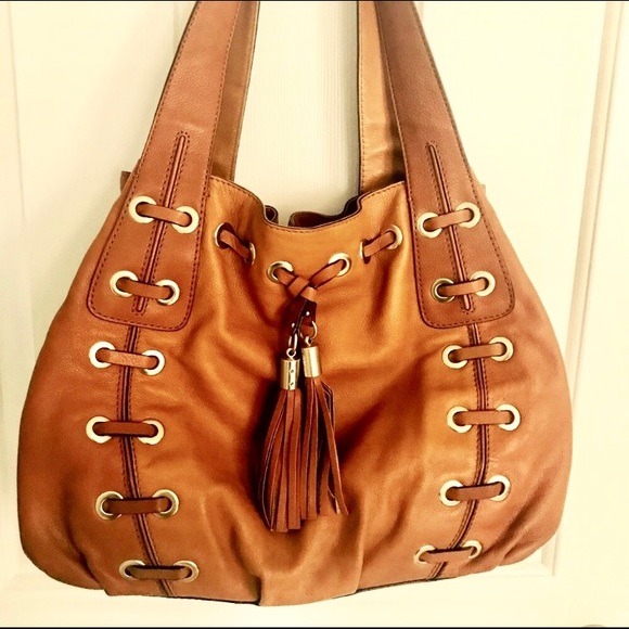 Michael Kors Handbags - 🔥VINTAGE Michael Kors Cognac Leather Shoulder Bag